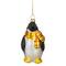 3.75" Black, White & Yellow Glass Penguin Christmas Ornament